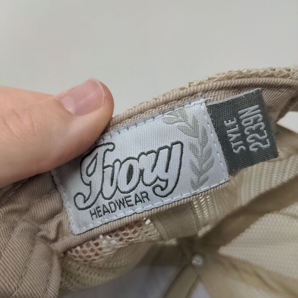 Ivory Headwear Snapback Trucker Hat Brown One Size Adjustable Patch Mesh Back - Picture 7 of 8